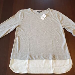 ✨️🍂✨️🍁✨️ J. CREW Mercantile. SIZE M women. Grey w/ cream hem. FALL